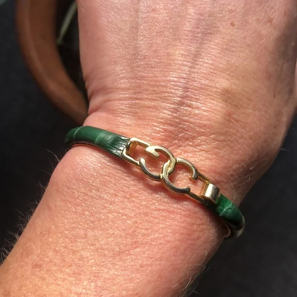 Vintage Italian 24k plated snakeskin bangles bracelets-pick for custom post. - Picture 4 of 11